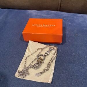 Avery Silver Necklace with Gold Detail